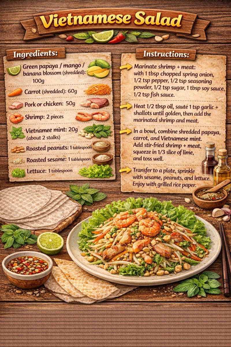 Vietnamese salad recipe card